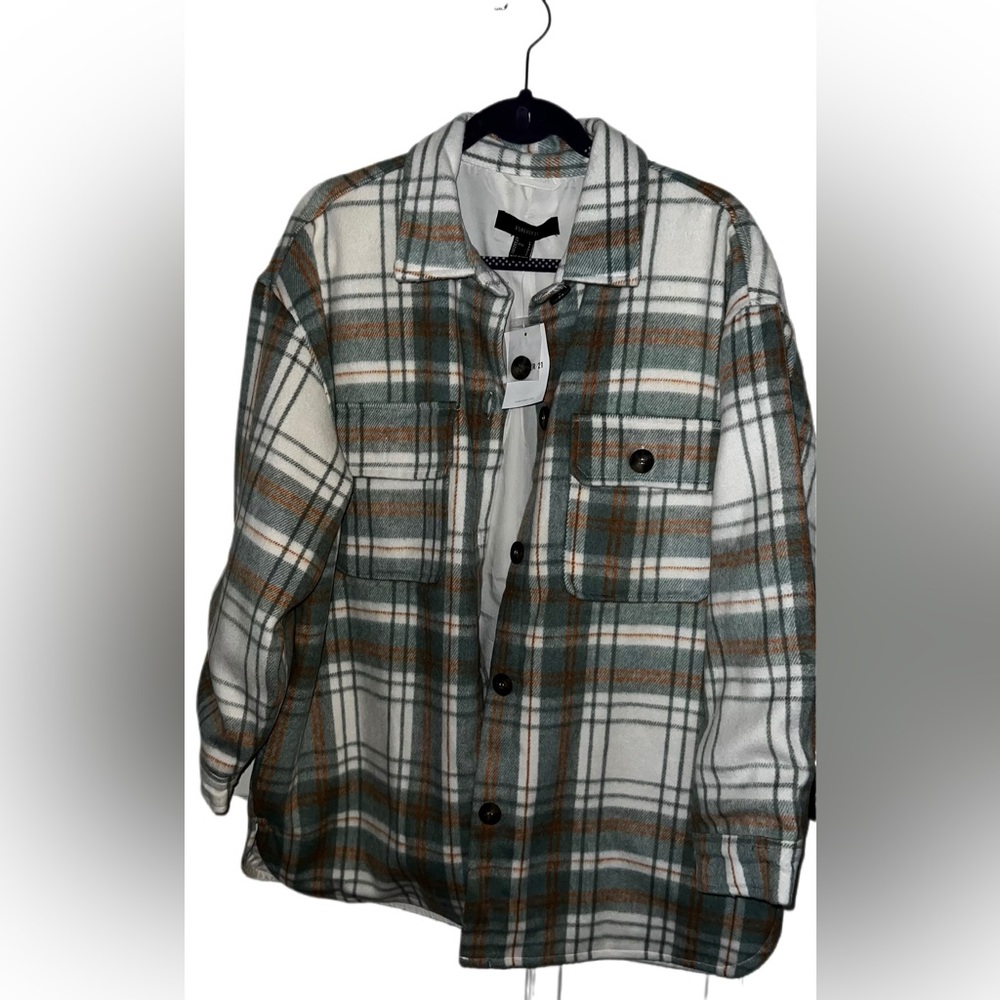 Forever 21 Plaid Shacket size L NWT